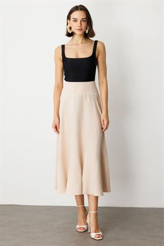 Volanlı Midi Boy Taş Kadın Etek 54237-2Y5