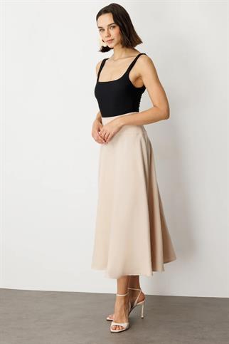 Volanlı Midi Boy Taş Kadın Etek 54237-2Y5