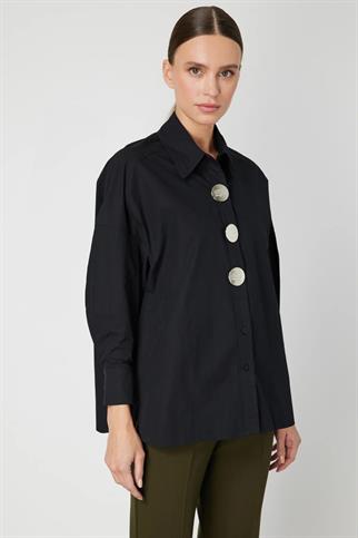 60385-2K6 ONTEKS GÖMLEK-SİYAH