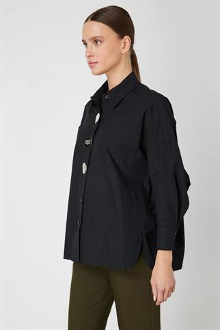 60385-2K6 ONTEKS GÖMLEK-SİYAH