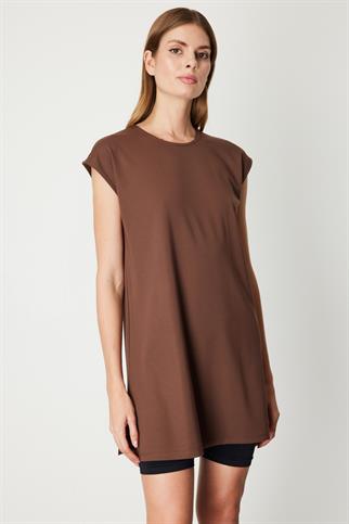 61419-2K6 ONTEKS TUNİK-KAHVE