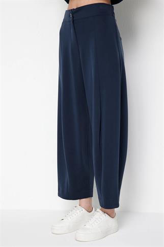 Dikiş Detaylı Bol Paça Pantolon Lacivert 74703-2Y6