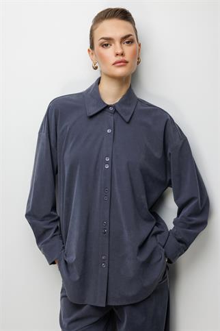 Polo Yaka Uzun Gömlek Lacivert 76318-2Y6