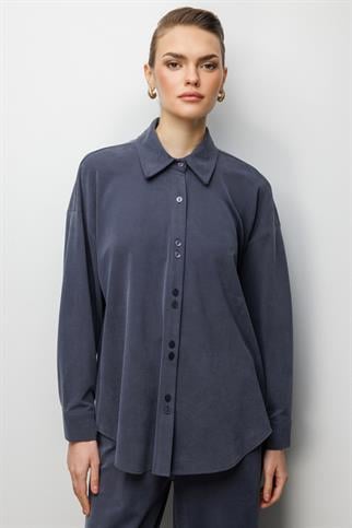 Polo Yaka Uzun Gömlek Lacivert 76318-2Y6