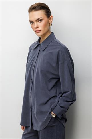 Polo Yaka Uzun Gömlek Lacivert 76318-2Y6