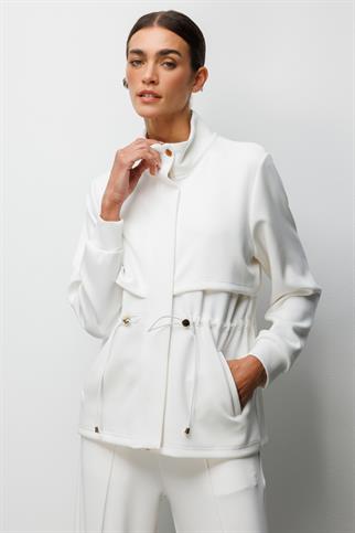 Dik Yaka Beli Bağcıklı Ceket Ekru 76333-2Y6