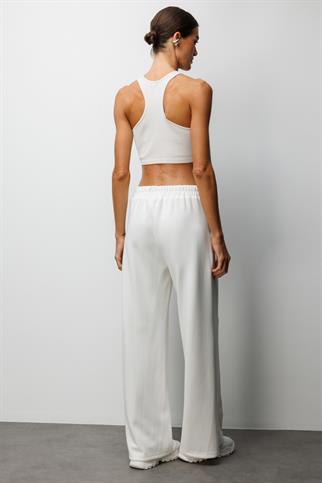 Bol Paça Çimalı Eşofman Altı Ekru 76334-2Y6