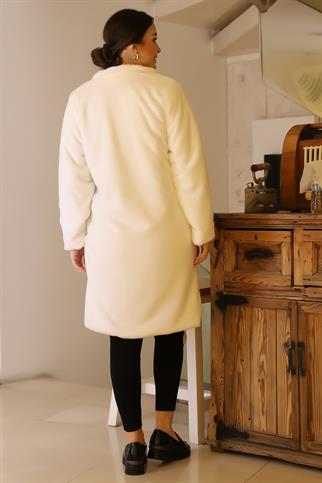 CEPLİ TEK DÜĞME BEYAZ KADIN KABAN 047-2K5
