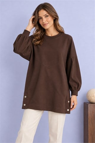 10830-2K7 PUANE TUNİK-KAHVE