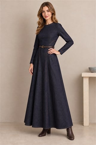 12719-2K7 PUANE ELBİSE-NAVY