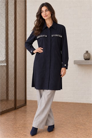 19263-2K7 PUANE CEKET-NAVY