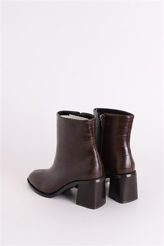Kadın Kahve Kroko Bot 655624-2K7