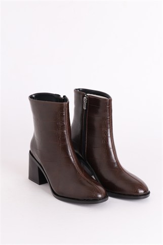 Kadın Kahve Kroko Bot 655624-2K7