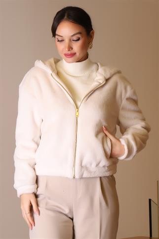 CEPLİ FERMUARLI EKRU KADIN MONT  D99508-2K5