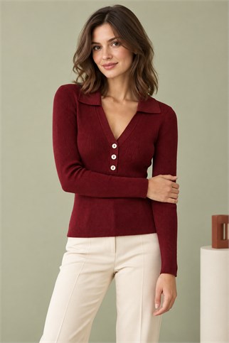 Kadın Bordo Triko T95236-2K7