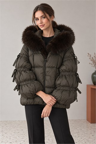 Kadın Haki Mont D99813-2K7
