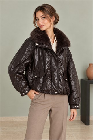Kadın Koyu Kahve Mont D100021-2K7