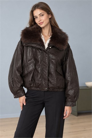 Kadın Koyu Kahve Mont D100034-2K7