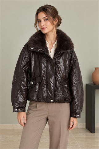 Kadın Koyu Kahve Mont D100021-2K7