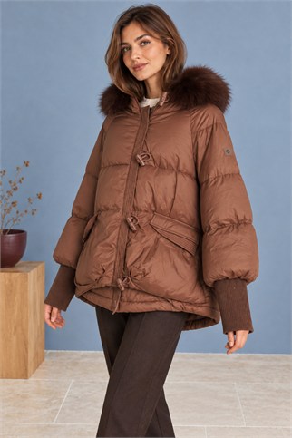 Kadın Koyu Kahve Mont D99825-2K7