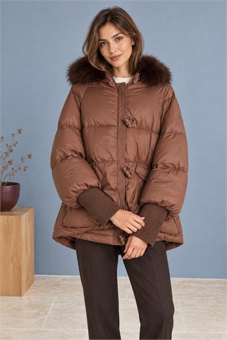 Kadın Koyu Kahve Mont D99825-2K7