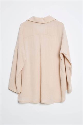 ÇİÇEK İŞLEMELİ TAŞ KADIN GÖMLEK M38051-2Y5