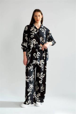 DESENLİ SALAŞ SİYAH  KADIN TAKIM M38089-2Y5