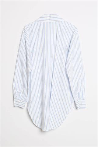 ÇİZGİLİ AYICIK BASKIKLI MAVİ KADIN TUNİK M38121-2Y5