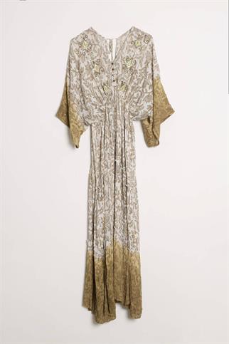 V YAKA DÜĞMELİ HAKİ KADIN ELBİSE  M38171-2Y5