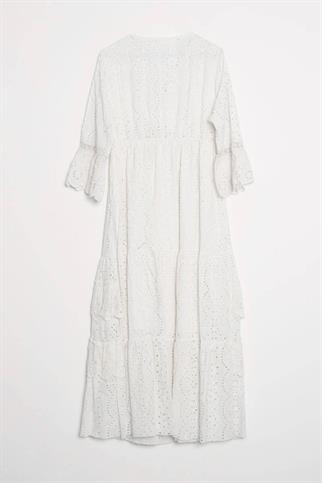 YAKASI BAĞLAMALI GÜPÜR EKRU KADIN ELBİSE  M38263-2Y5