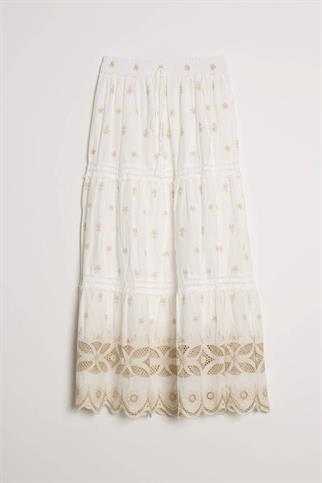 BELİ LASTİKLİ EKRU KADIN ETEK  M38369-2Y5