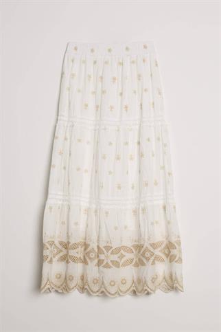 BELİ LASTİKLİ EKRU KADIN ETEK  M38369-2Y5