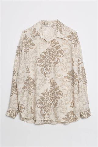 DESENLİ UZUN KOLLU VİZON GÖMLEK PANTOLON KADIN TAKIM M38589-2Y5