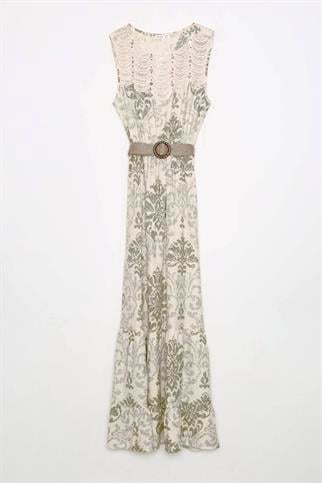 KOLSUZ KEMERLİ SİYAH KADIN ELBİSE M38628-2Y5