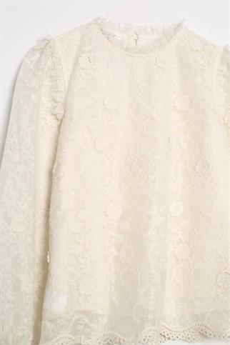 KOLLARI LASTİKLİ NATURAL KADIN GÖMLEK  M38641-2Y5