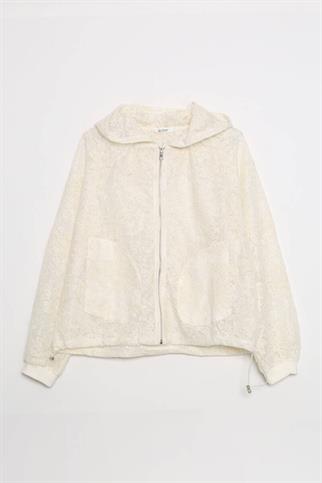 KAPÜŞONLU CEPLİ NATURAL KADIN MONT  M38656-2Y5