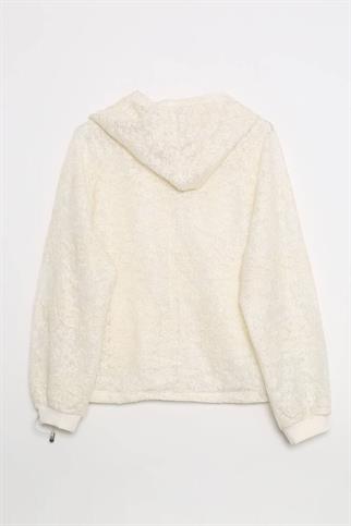 KAPÜŞONLU CEPLİ NATURAL KADIN MONT  M38656-2Y5