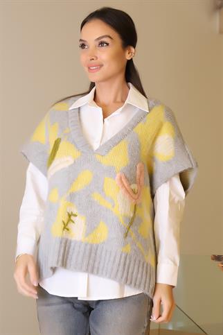 T93733-2K6 ROBİN GÖMLEK SÜVETER-GRİ SARI