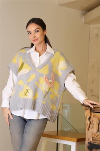 T93733-2K6 ROBİN GÖMLEK SÜVETER-GRİ SARI