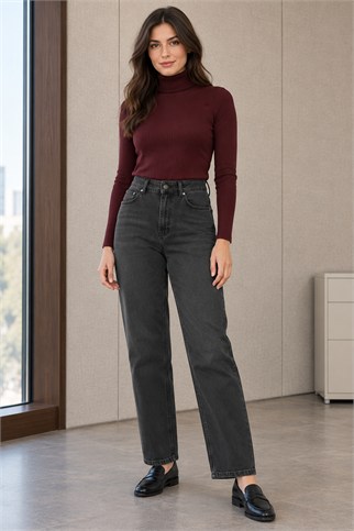 Kadın Siyah Pantolon 3776-2K7