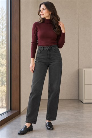 Kadın Siyah Pantolon 3776-2K7