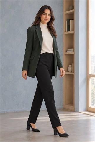 Kadın Siyah Pantolon 6621-2K7