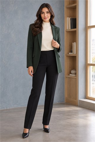 Kadın Siyah Pantolon 6621-2K7