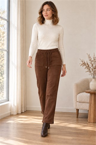 6303-2K7 SERPİL TANRIVERDİ PANTOLON-K.KAHVE