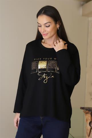 25559-2K6 VELA BLUZ-SİYAH