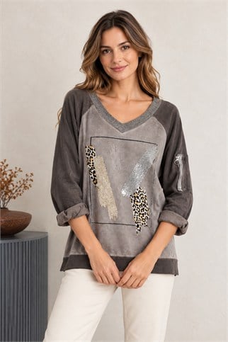 58935-2K7 VELA BLUZ-KAHVE