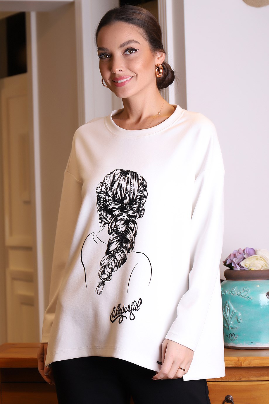 00061-2K3 TU TİME KB SWEATBEYAZ