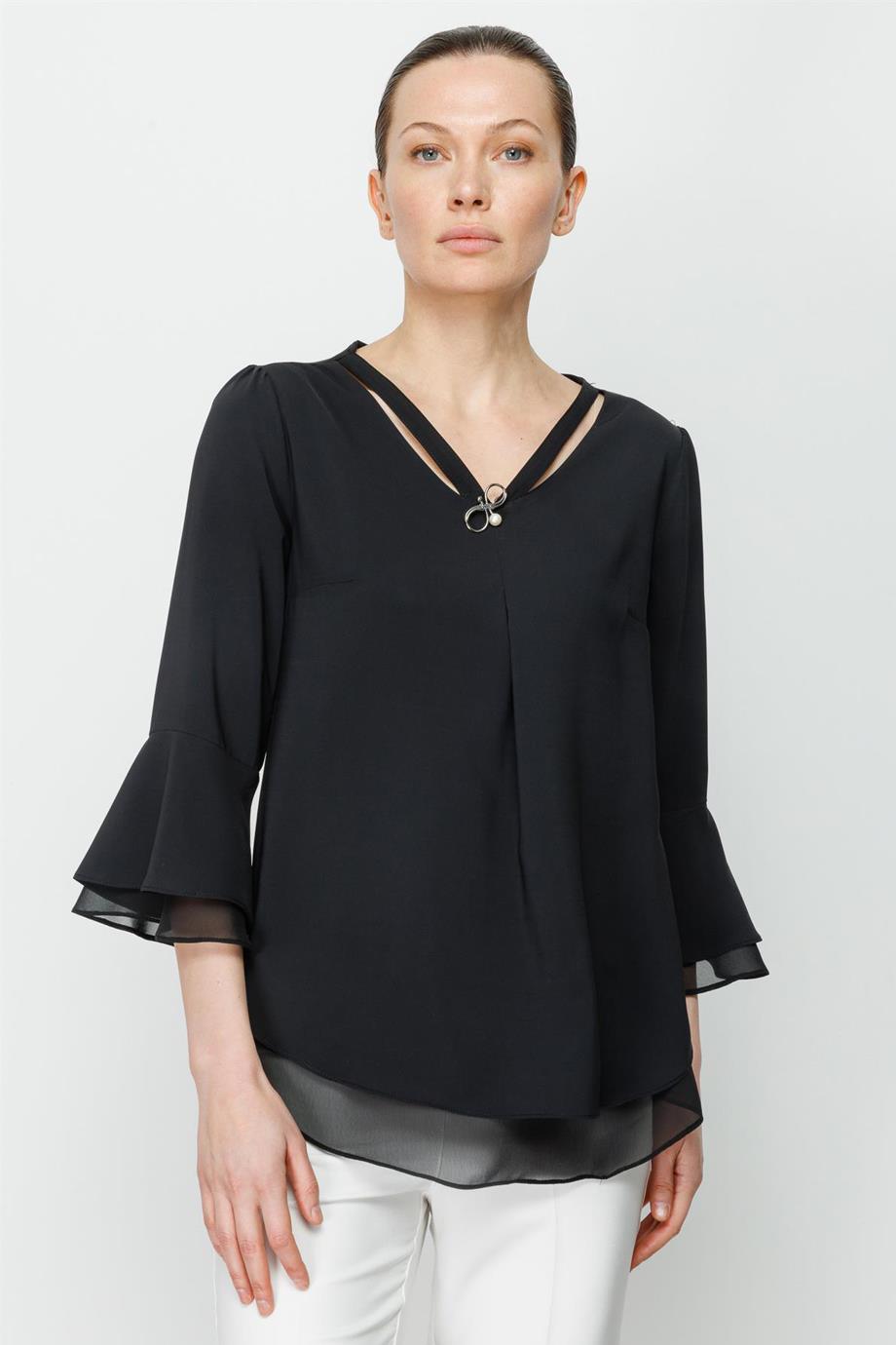 01591-2Y3 MODA İLGİ BLUZSİYAH