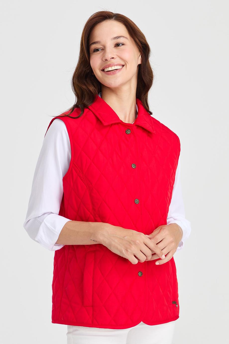 21437-2K4 DESEN YELEKKIRMIZI