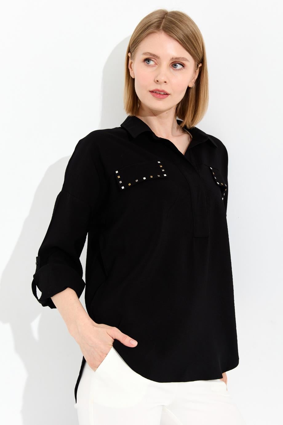 23485-2Y3 DESEN BLUZSİYAH